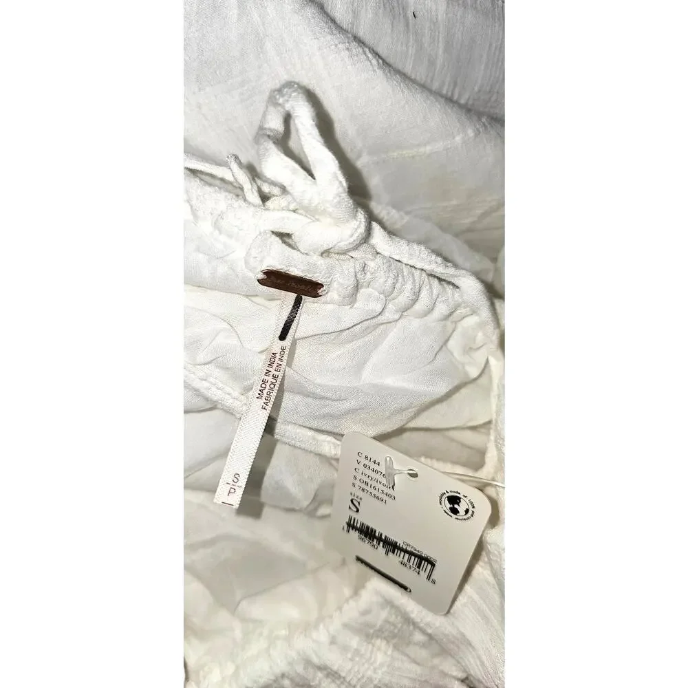 New Free People Kaylyn Midi Dress Free-est $108 SMALL Ivory Ethereal Billowy